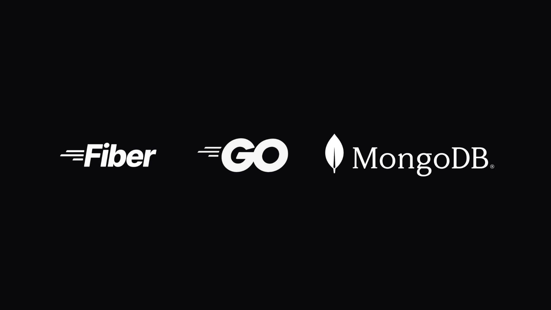 Golang logo, Fiber logo and MongoDB logo